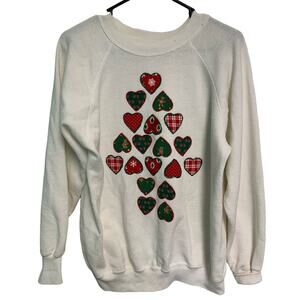 No Brand Christmas Handmade Puff Paint Tree Crewneck Sweatshirt Size Small